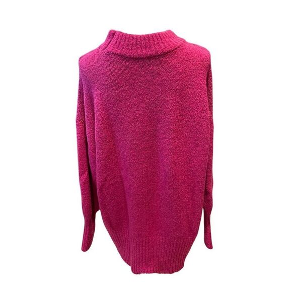 Nine West Women's 2XL Fuchsia Mock Neck Oversized Sweater Pullovers - Picture 6 of 9